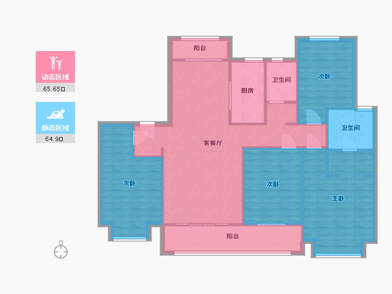 江苏省-南通市-中央公馆-145.00-户型库-动静分区