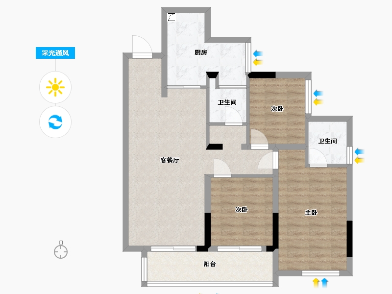 四川省-雅安市-金科-82.00-户型库-采光通风