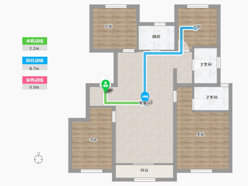 内蒙古自治区-赤峰市-中梁首府壹号院-103.20-户型库-动静线