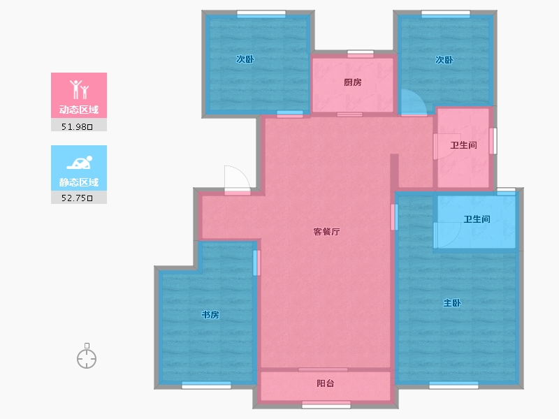 内蒙古自治区-赤峰市-中梁首府壹号院-103.20-户型库-动静分区