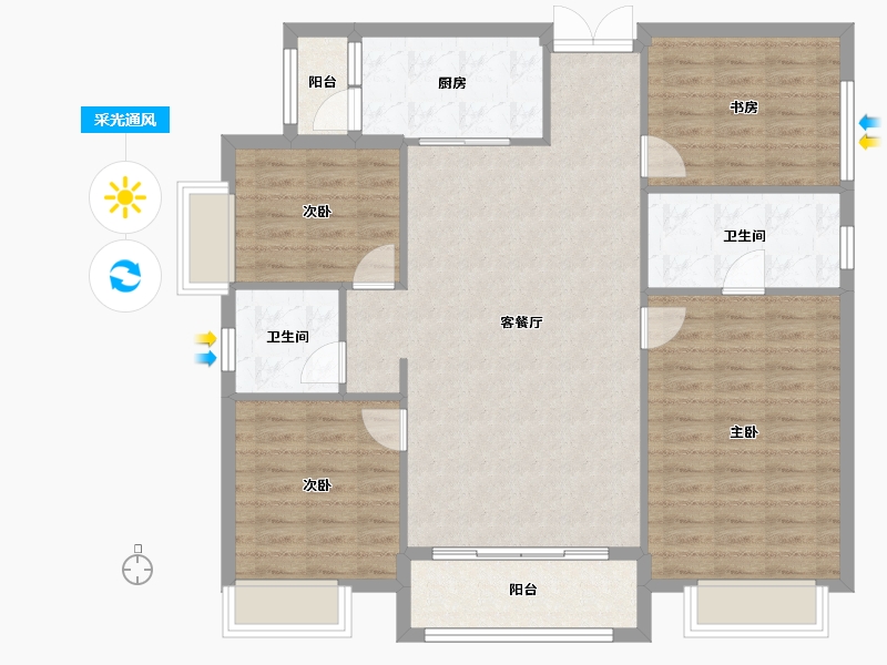 贵州省-贵阳市-中铁逸都国际-117.00-户型库-采光通风