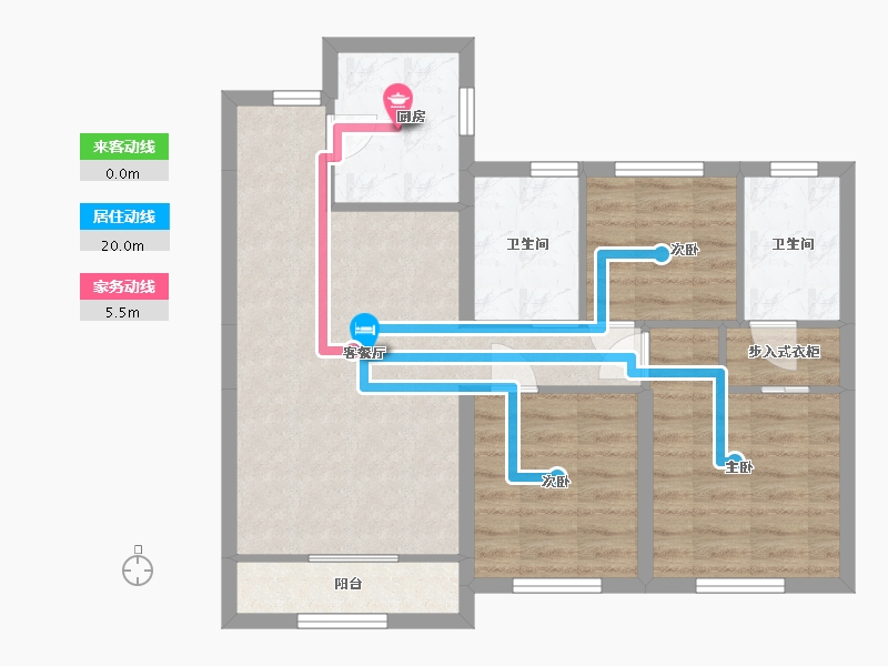 内蒙古自治区-赤峰市-中梁首府壹号院-86.40-户型库-动静线