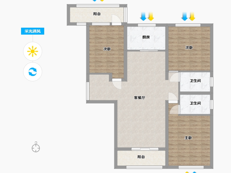 陕西省-西安市-沣东-138.00-户型库-采光通风