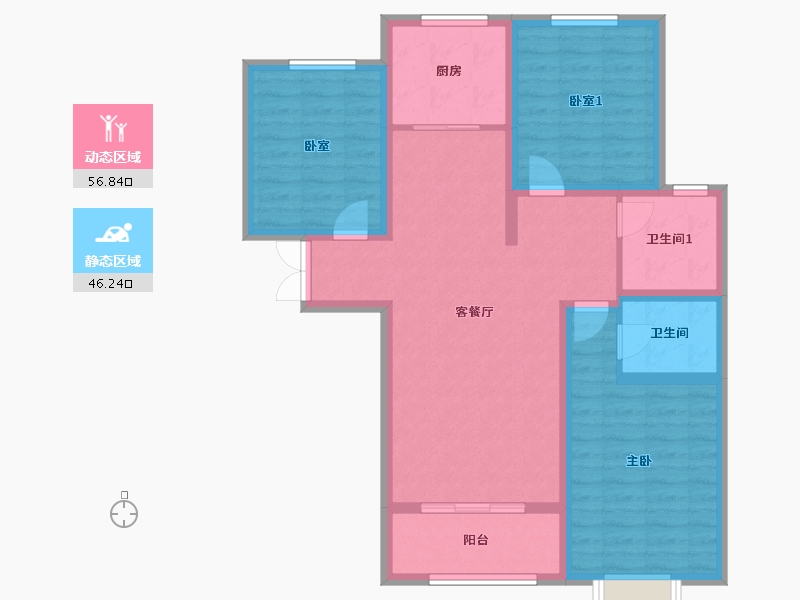 河北省-石家庄市-天洲视界城-102.66-户型库-动静分区