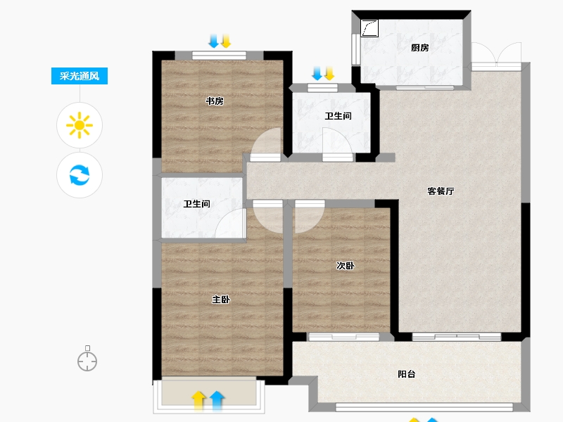 安徽省-蚌埠市-兰凌御府-97.00-户型库-采光通风