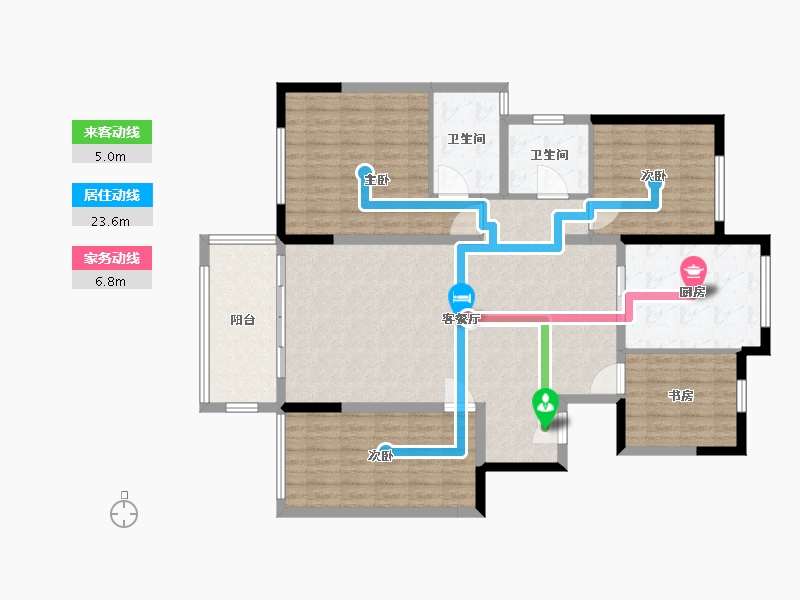 辽宁省-盘锦市-泰郡四期-130.00-户型库-动静线