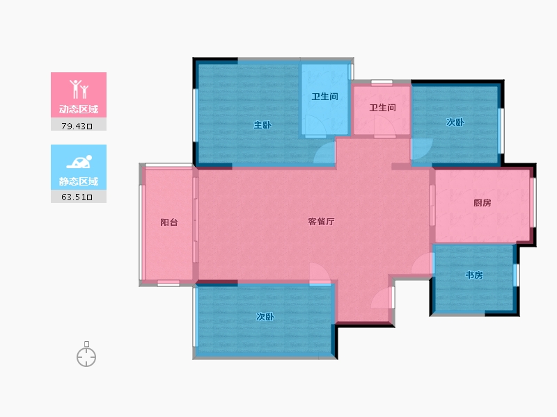 辽宁省-盘锦市-泰郡四期-130.00-户型库-动静分区