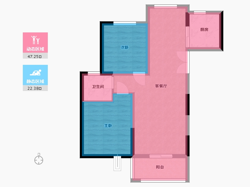 陕西省-榆林市-盛景蘭亭-71.00-户型库-动静分区