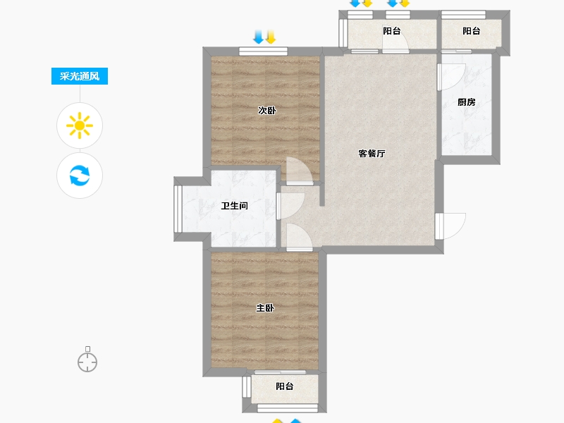 北京-北京市-顺悦居-57.70-户型库-采光通风