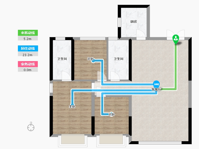 内蒙古自治区-赤峰市-璞玥风华-96.00-户型库-动静线