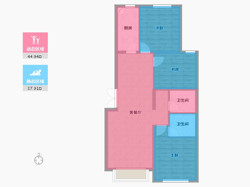 北京-北京市-府前龙樾-83.50-户型库-动静分区