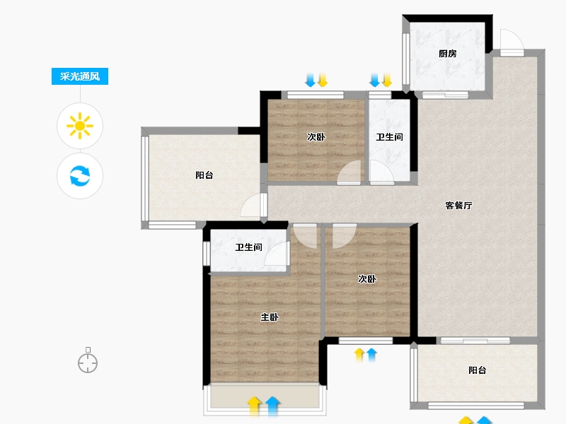 广西壮族自治区-梧州市-岑溪梧桐墅-146.00-户型库-采光通风