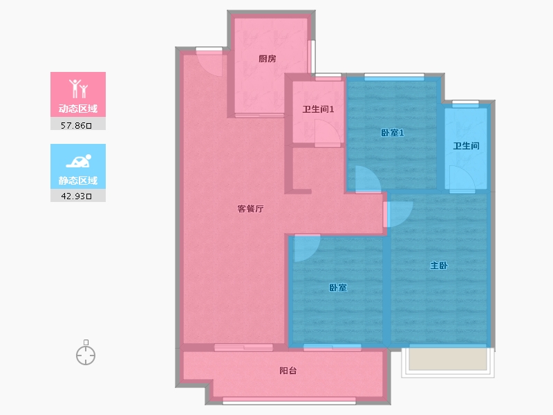 河南省-郑州市-万科民安江山府-90.00-户型库-动静分区