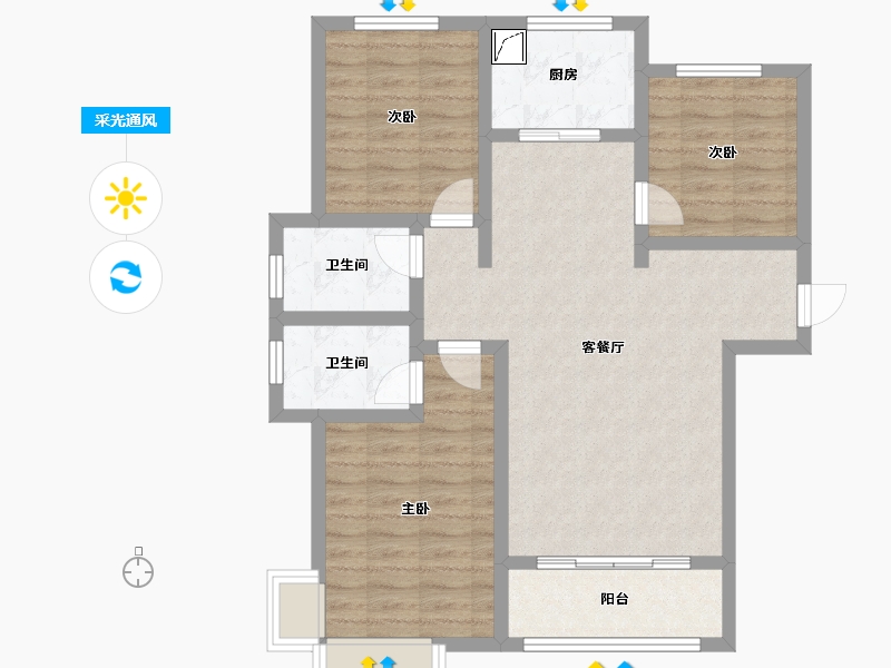 河北省-石家庄市-南华城-88.00-户型库-采光通风