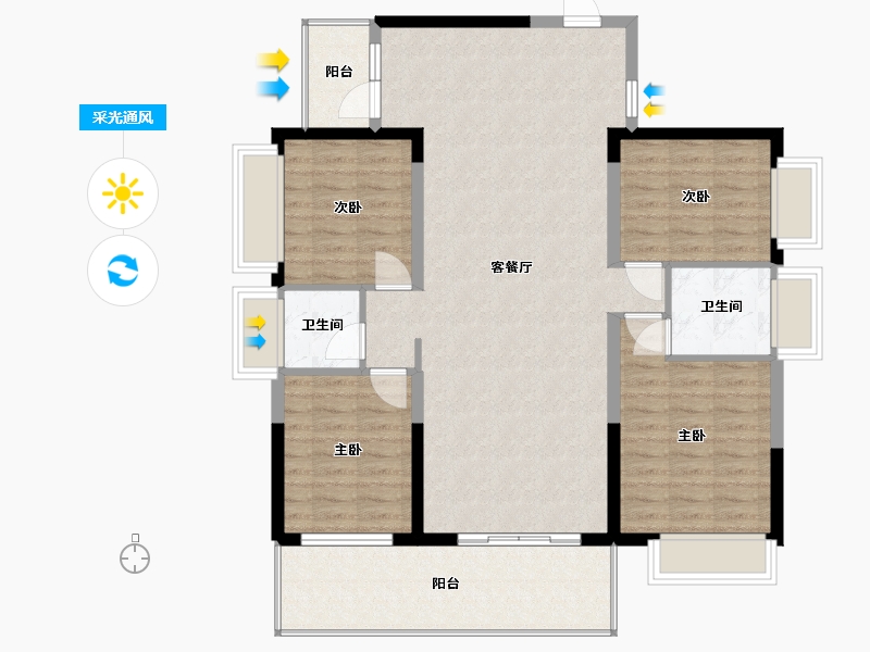 广东省-惠州市-御水龙庭-120.00-户型库-采光通风