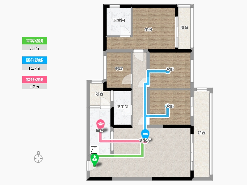 云南省-昆明市-俊发城-130.00-户型库-动静线