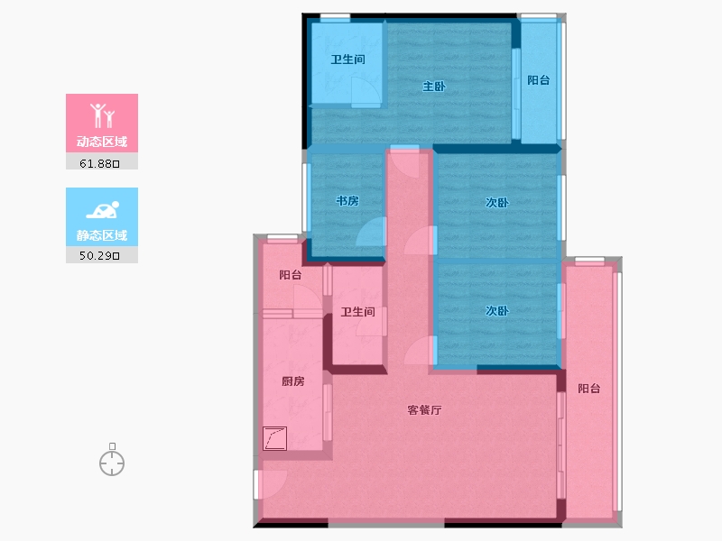 云南省-昆明市-俊发城-130.00-户型库-动静分区