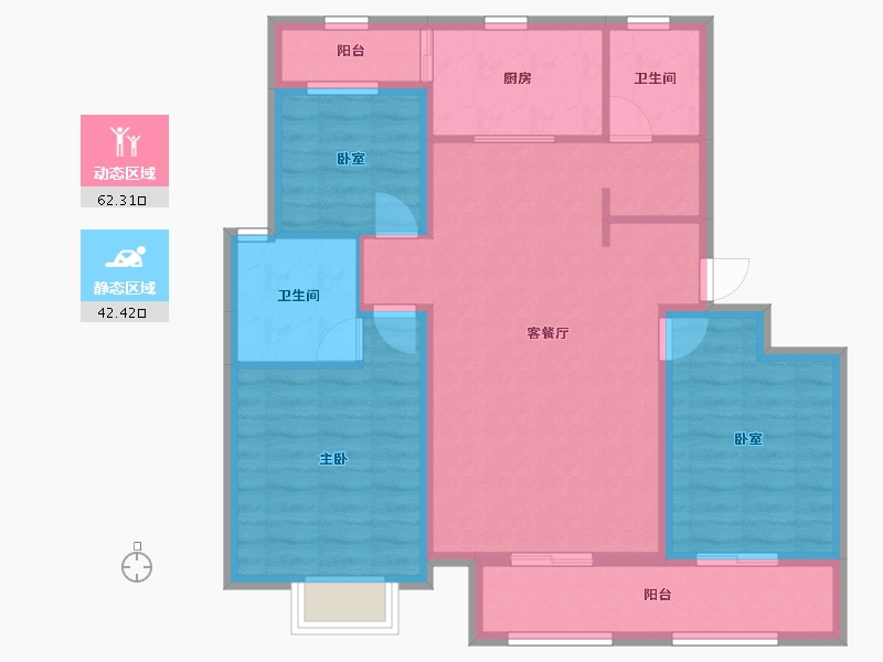 甘肃省-武威市-青岛花园-105.00-户型库-动静分区