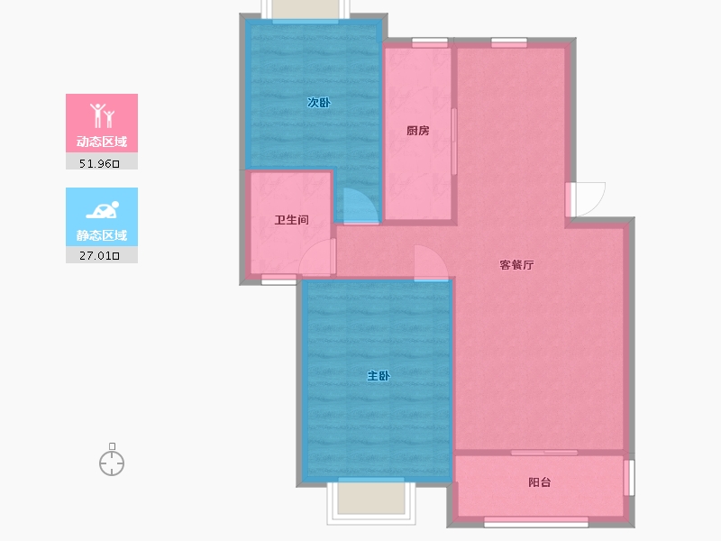 江苏省-无锡市-欧典家园-83.85-户型库-动静分区