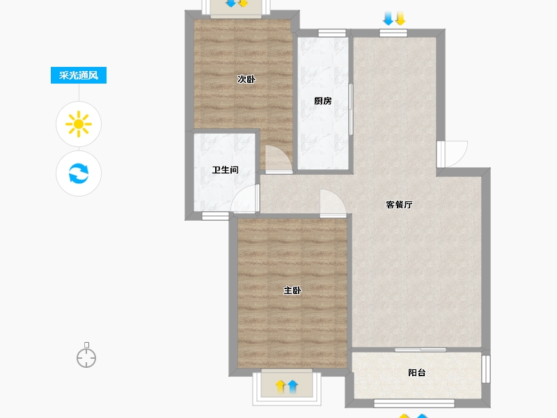 江苏省-无锡市-欧典家园-83.85-户型库-采光通风