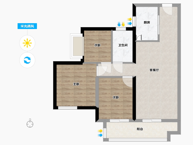 广东省-肇庆市-融创书院豪庭-69.00-户型库-采光通风