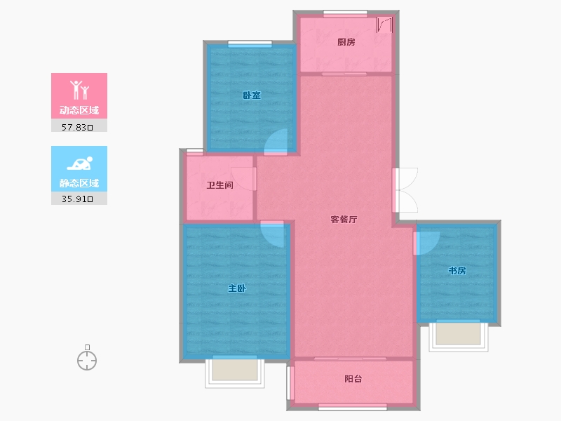 宁夏回族自治区-银川市-世纪天骄-97.00-户型库-动静分区