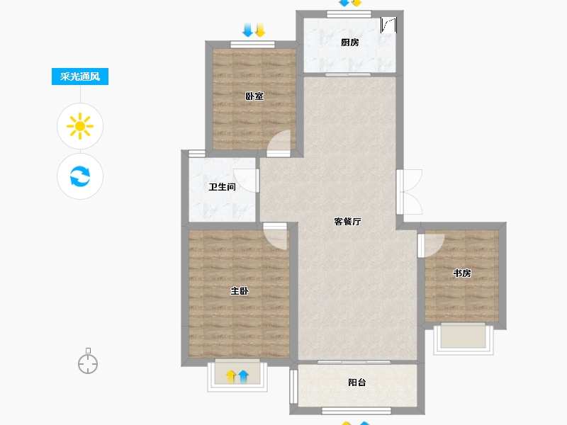 宁夏回族自治区-银川市-世纪天骄-97.00-户型库-采光通风