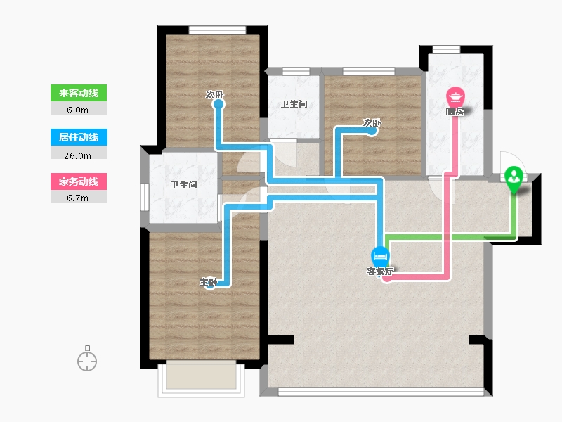 内蒙古自治区-包头市-铂悦-96.00-户型库-动静线