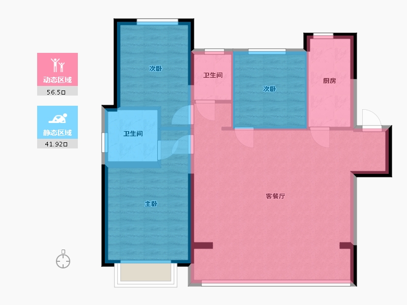 内蒙古自治区-包头市-铂悦-96.00-户型库-动静分区