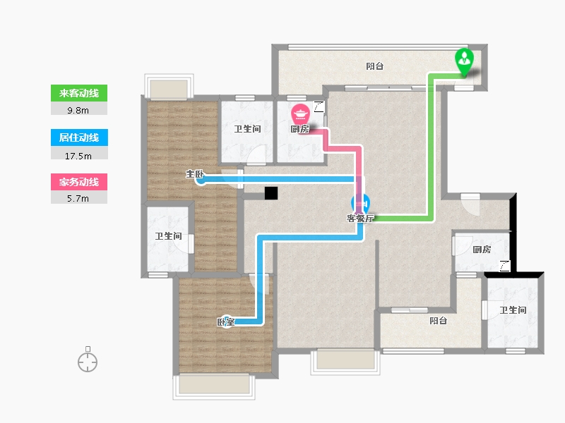 福建省-泉州市-宝辉花园-146.00-户型库-动静线