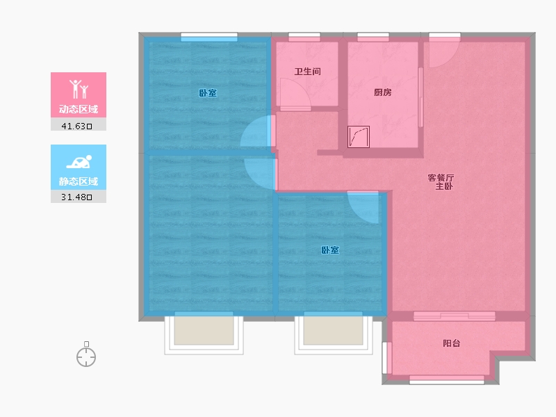 江苏省-南京市-悦江府-71.08-户型库-动静分区