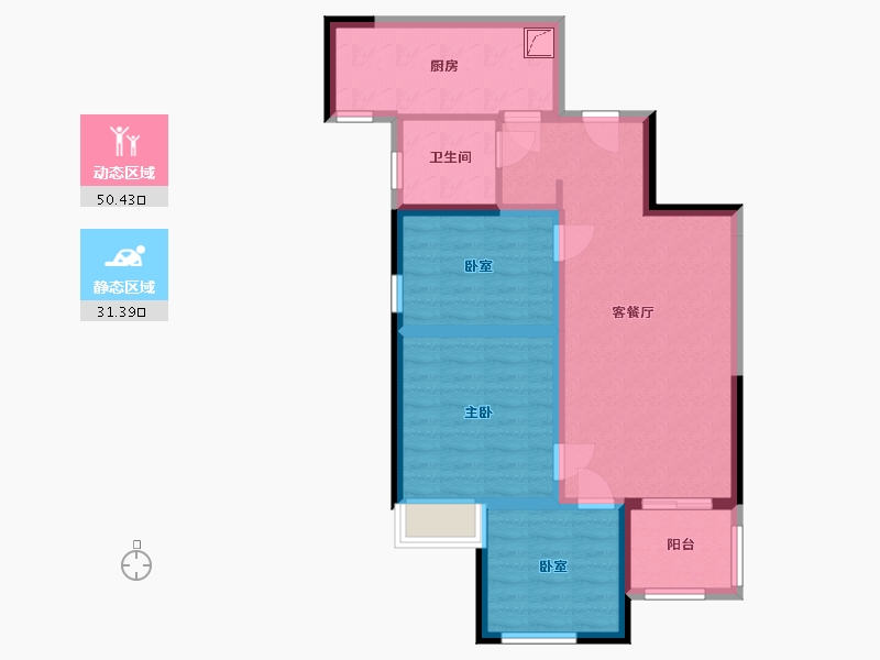 河南省-郑州市-美景麟起城-72.00-户型库-动静分区