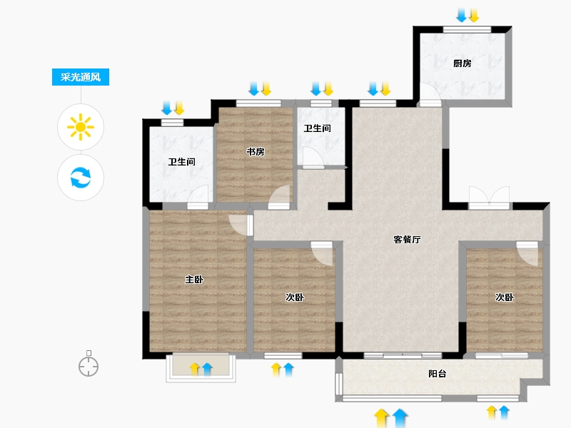 山东省-济南市-中建长清湖-119.52-户型库-采光通风