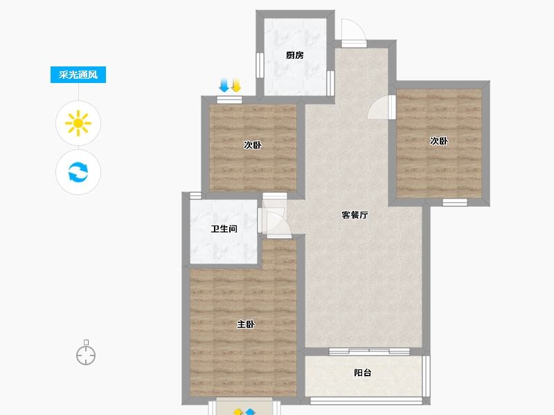 河北省-保定市-悦澜湾-78.00-户型库-采光通风