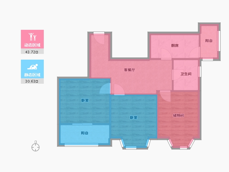 北京-北京市-馨岛苑-70.90-户型库-动静分区