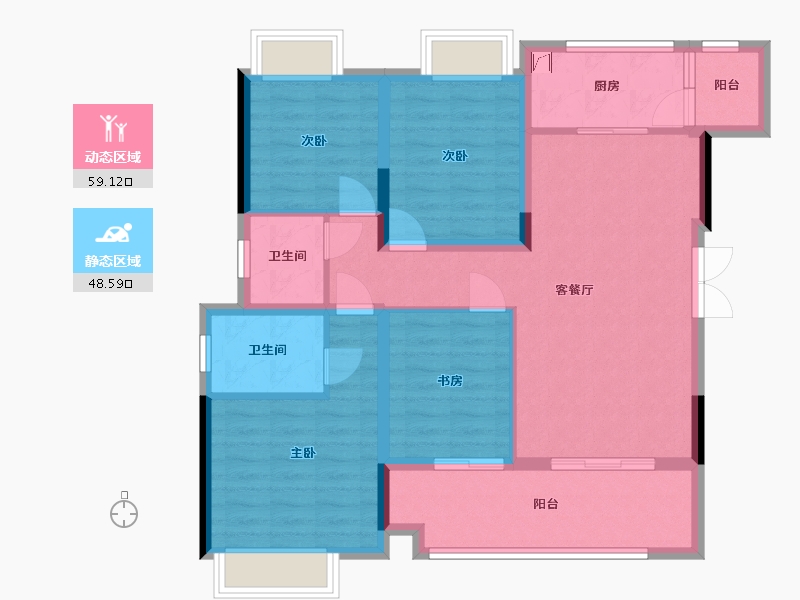 重庆-重庆市-博翠山麓-99.00-户型库-动静分区