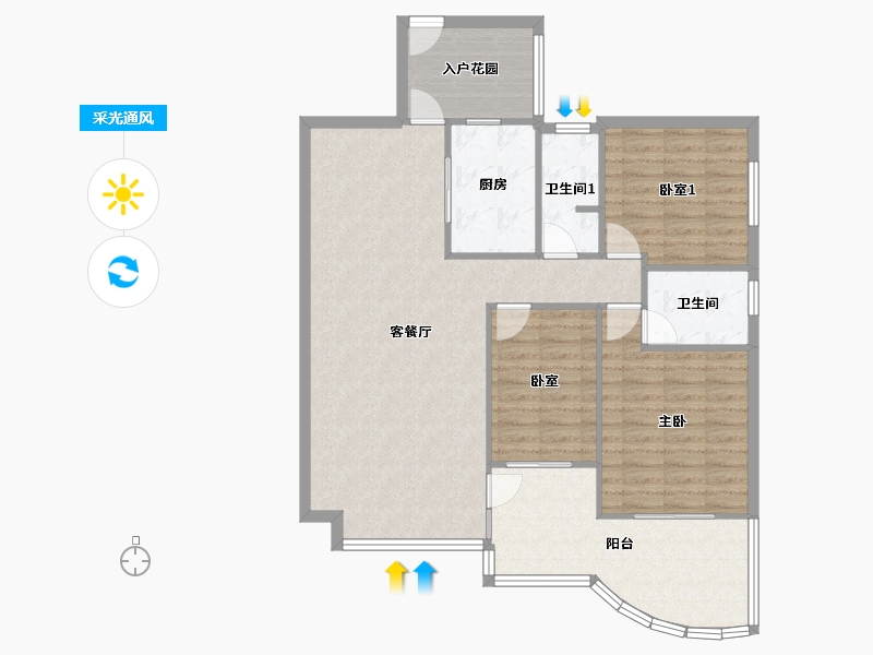 四川省-成都市-城南名著-113.00-户型库-采光通风