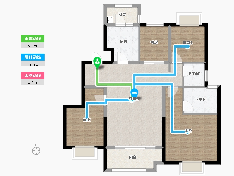 贵州省-贵阳市-新城玺樾台-104.00-户型库-动静线