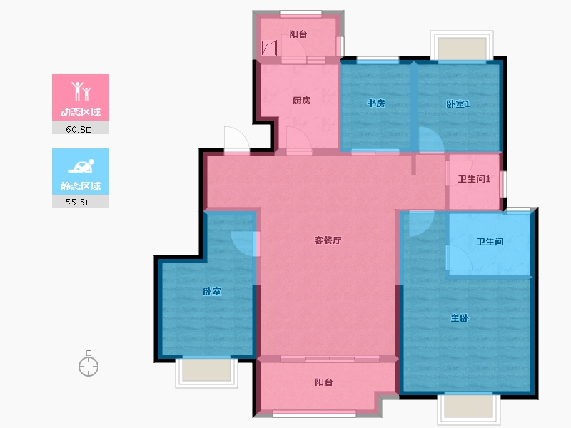 贵州省-贵阳市-新城玺樾台-104.00-户型库-动静分区