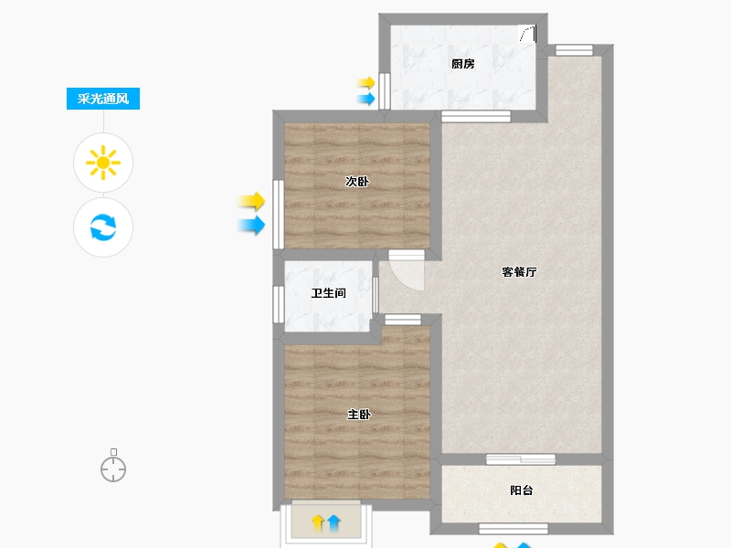 陕西省-西安市-东城新一家-50.00-户型库-采光通风