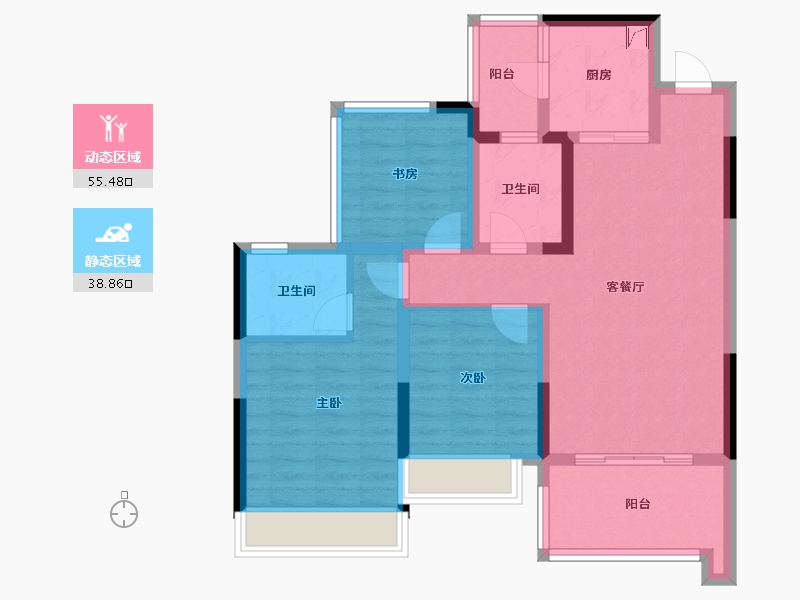 四川省-雅安市-翰城1981-86.00-户型库-动静分区