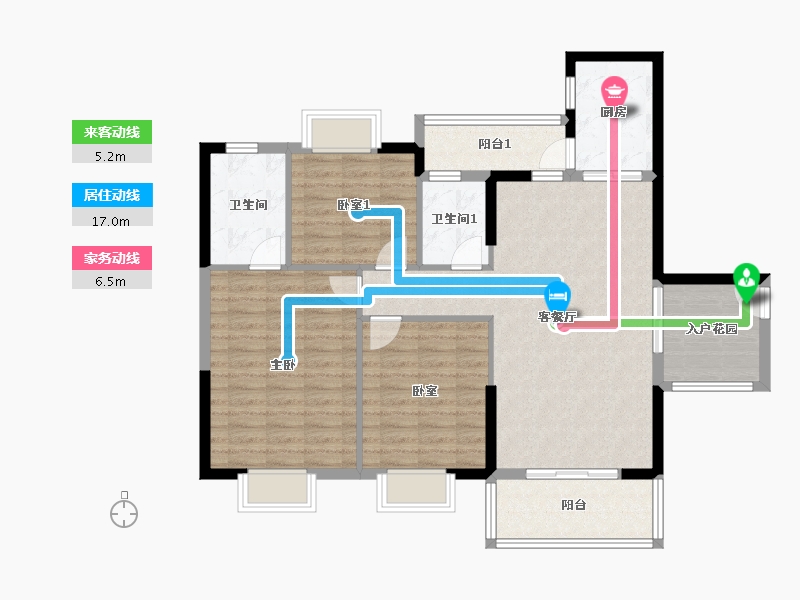 广西壮族自治区-防城港市-荣顾购物公园翡翠园三期-105.78-户型库-动静线