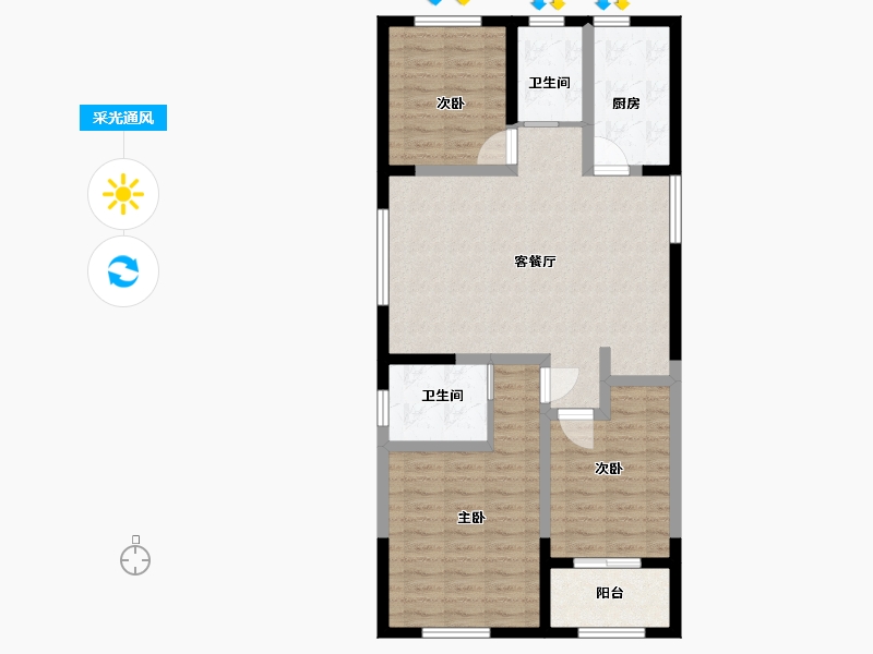 山东省-泰安市-贵和兰亭-89.00-户型库-采光通风