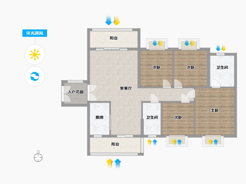 广东省-佛山市-岳明湾-111.23-户型库-采光通风