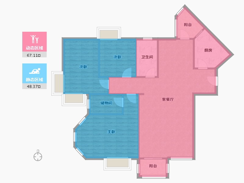 天津-天津市-万春花园-135.00-户型库-动静分区