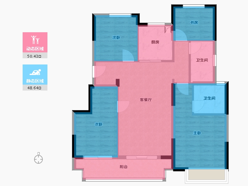 浙江省-湖州市-玖熙湾-94.50-户型库-动静分区