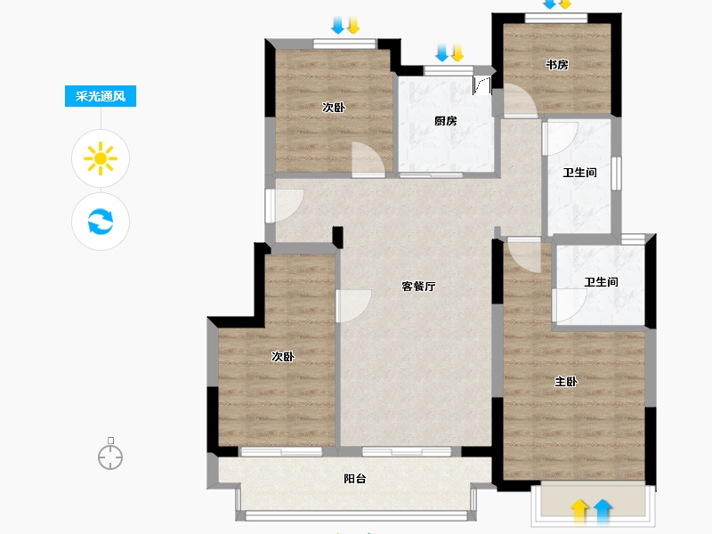 浙江省-湖州市-玖熙湾-94.50-户型库-采光通风