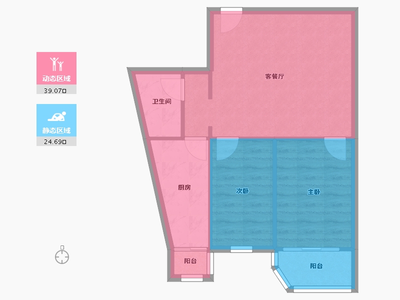 北京-北京市-清上园-64.00-户型库-动静分区