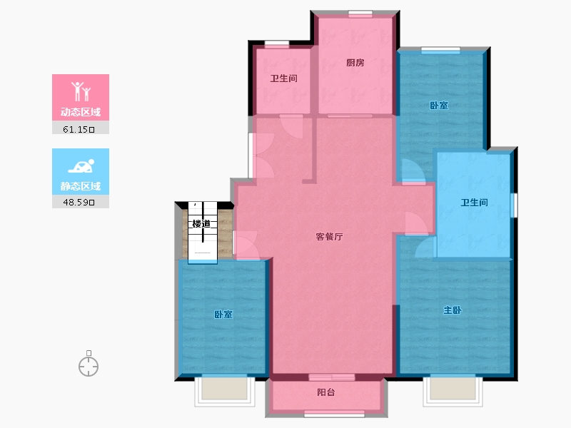 河北省-沧州市-任丘-114.55-户型库-动静分区