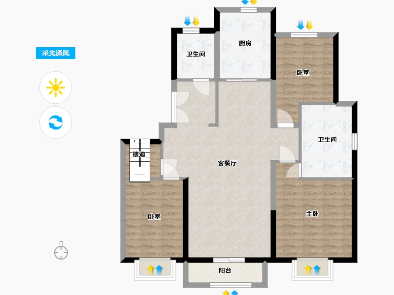 河北省-沧州市-任丘-114.55-户型库-采光通风